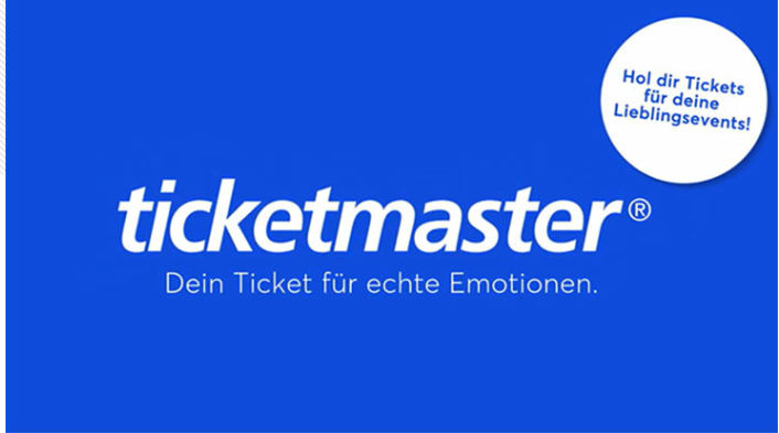 A screenshot showing the latest German marketing slogan used by Ticketmaster Germany. Source: Business.ticketmaster.de